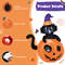 5FT Lighted Inflatable Halloween Pumpkin with Witch Black Cat, Outdoor Yard Lawn Decor with Built-in Blower & LED Light