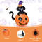 5FT Lighted Inflatable Halloween Pumpkin with Witch Black Cat, Outdoor Yard Lawn Decor with Built-in Blower & LED Light