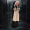 5.2 Feet Halloween Animated Standing Greeter Old Lady with Candy Dish, Life-Size Motion Sensor Prop for Scary Decor