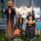 5.6 Feet Halloween Animated Standing Pumpkin Scarecrow with Glowing Eyes & Sound, Indoor Outdoor Spooky Halloween Prop