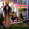 5.6 Feet Halloween Animated Standing Pumpkin Scarecrow with Glowing Eyes & Sound, Indoor Outdoor Spooky Halloween Prop
