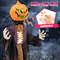 5.6 Feet Halloween Animated Standing Pumpkin Scarecrow with Glowing Eyes & Sound, Indoor Outdoor Spooky Halloween Prop