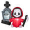 5FT Inflatable Halloween Ghost Holding Sickle & Tombstone, Light-Up Outdoor Yard Decoration for Trick-or-Treat, Lawn