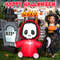5FT Inflatable Halloween Ghost Holding Sickle & Tombstone, Light-Up Outdoor Yard Decoration for Trick-or-Treat, Lawn