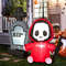 5FT Inflatable Halloween Ghost Holding Sickle & Tombstone, Light-Up Outdoor Yard Decoration for Trick-or-Treat, Lawn