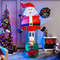 8 Feet Inflatable Santa Claus and Reindeer, Giant LED Christmas Yard Decoration with Lights