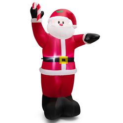 8 feet inflatable santa claus decoration with led lights – giant outdoor christmas decor