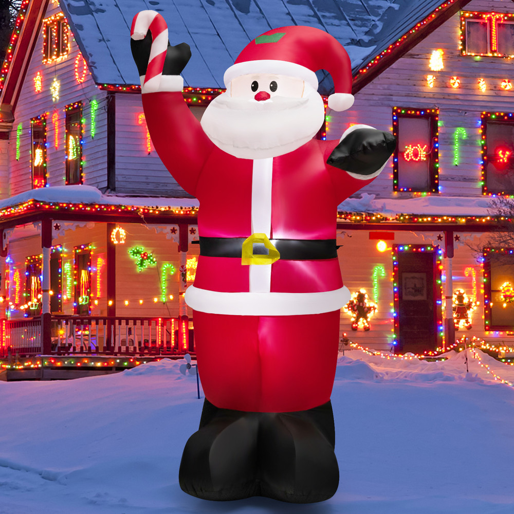 8 Feet Inflatable Santa Claus Decoration with LED Lights – Giant Outdoor Christmas Decor