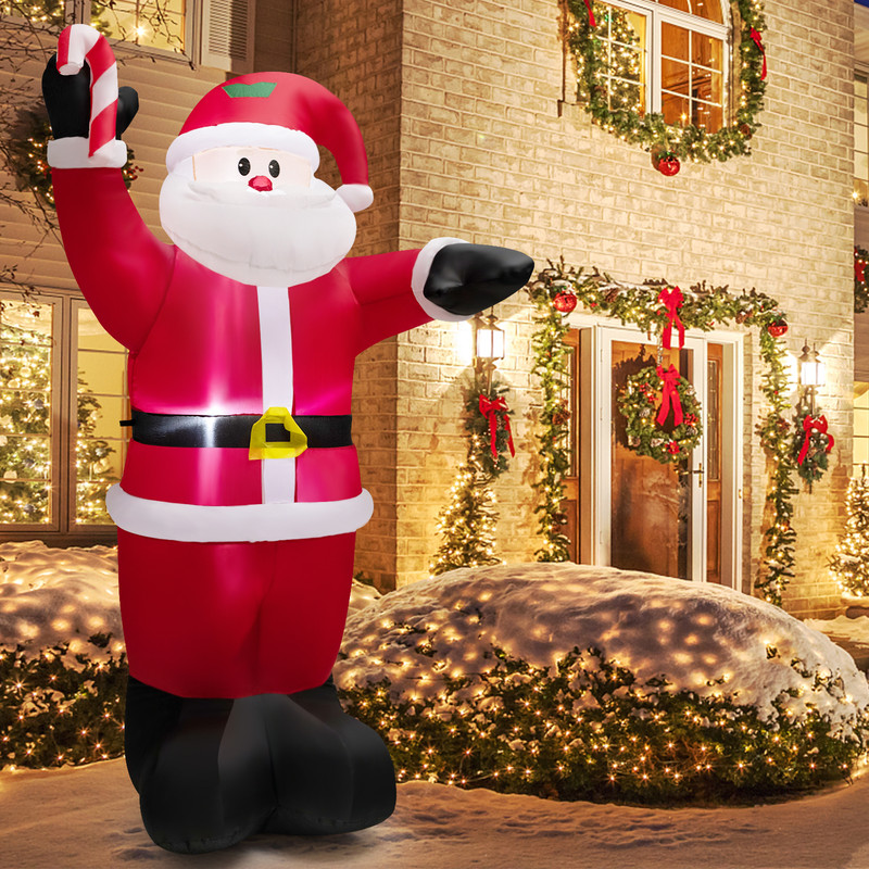 8 Feet Inflatable Santa Claus Decoration with LED Lights – Giant Outdoor Christmas Decor