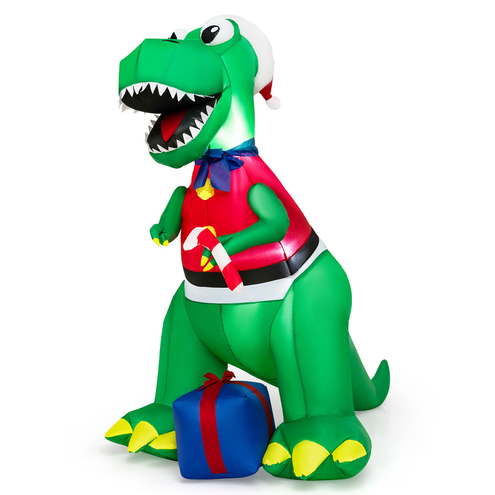 Inflatable Christmas Decoration With LED Lights And Waterproof Blower Lighted Holiday Dinosaur Yard 6