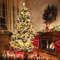 Flocked Christmas Tree With Warm White LED Lights And Mixed Branch Tips Realistic PreLit Xmas Tree 1