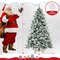 Flocked Christmas Tree With Warm White LED Lights And Mixed Branch Tips Realistic PreLit Xmas Tree 7