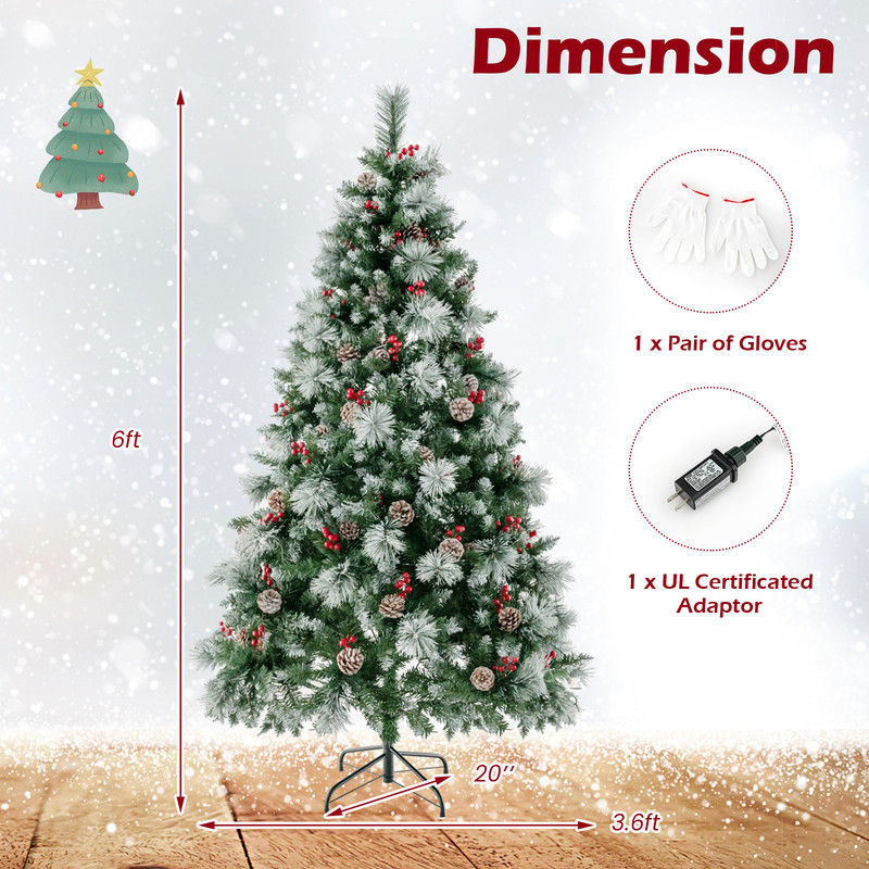 Pre-Lit Artificial Christmas Tree with Warm White and Multicolor LED Lights, Durable, Easy Setup Holiday Decor