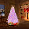 Hinged Flocked Pink Christmas Tree With Multicolor LED Lights PreLit Artificial Xmas Tree For Livin 1