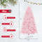 Flocked Artificial Christmas Tree with LED Lights and Branches, Lush Pink Tips & Multi-Mode Lighting for Home Decor