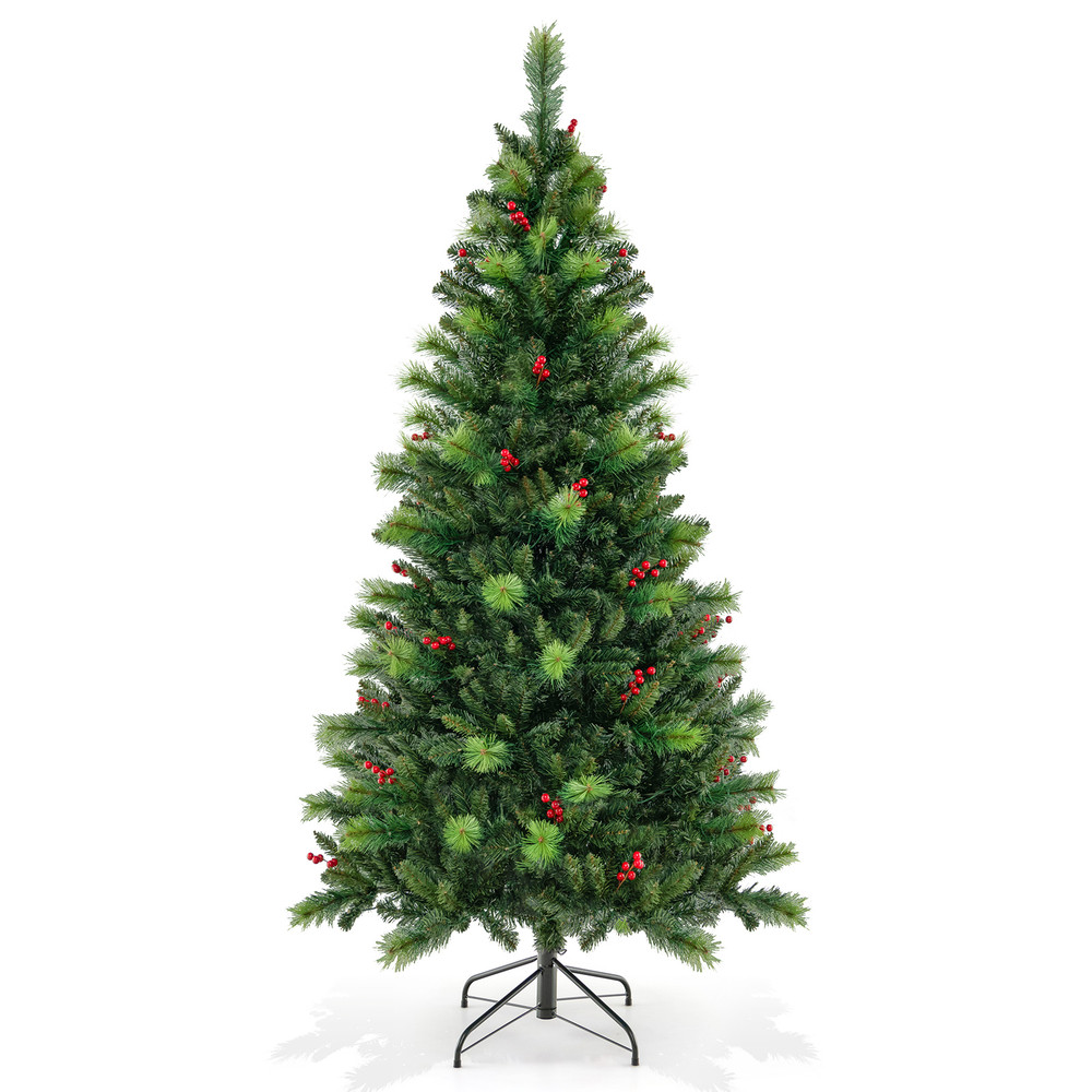 6/7/8 Ft Pre-Lit Artificial Christmas Tree with 300/400/500 Warm White LED Lights