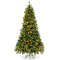 6/7/8 Feet Hinged Christmas Tree with PVC Branch Tips & Warm White LED Lights