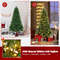6/7/8 Feet Hinged Christmas Tree with PVC Branch Tips & Warm White LED Lights