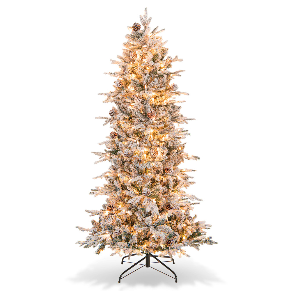 6.5/7.5 Feet Pre-Lit Artificial Christmas Tree, Premium Holiday Decor