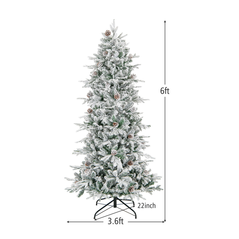 6.5/7.5 Feet Pre-Lit Artificial Christmas Tree, Premium Holiday Decor
