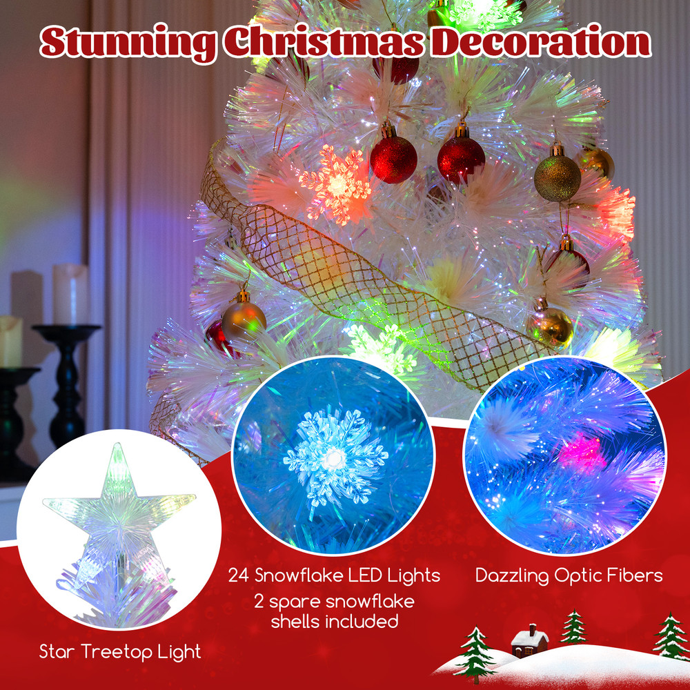 Iridescent PreLit Fiber Optic Christmas Tree 567 Feet Artificial Holiday Tree 5