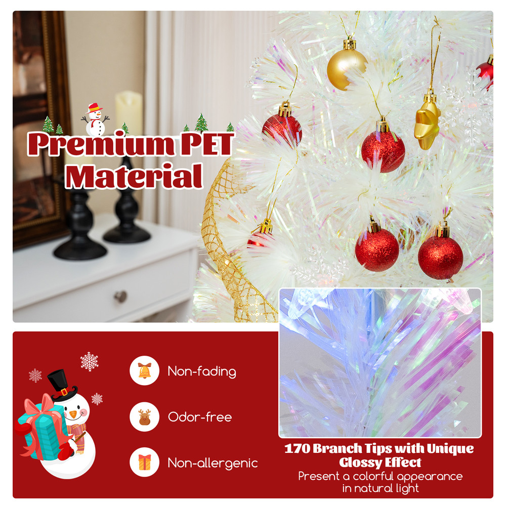 Iridescent PreLit Fiber Optic Christmas Tree 567 Feet Artificial Holiday Tree 6