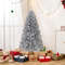 PreLit Artificial Christmas Tree With Warm LED Lights Silver Tinsel Xmas Tree For Home Party Holid 1