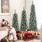 Artificial Christmas Tree Set With Realistic Snow PreLit Pencil Trees With Warm LED Lights Metal B 0