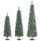 Artificial Christmas Tree Set With Realistic Snow PreLit Pencil Trees With Warm LED Lights Metal B 5