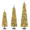 Artificial Christmas Tree Set With Realistic Snow PreLit Pencil Trees With Warm LED Lights Metal B 6