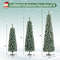 Artificial Christmas Tree Set With Realistic Snow PreLit Pencil Trees With Warm LED Lights Metal B 7
