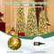 Artificial Christmas Tree Set With Realistic Snow PreLit Pencil Trees With Warm LED Lights Metal B 3
