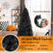 6FT Artificial Christmas Tree with Bendable Top & Warm White Lights, Black PVC Halloween Xmas Tree for Indoor Holida