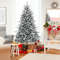 7Ft Flocked Christmas Tree with 8 Lighting Modes, Multi-Color LED Lights, Snow-Flocked Branches & Metal Stand