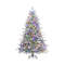 7Ft Flocked Christmas Tree with 8 Lighting Modes, Multi-Color LED Lights, Snow-Flocked Branches & Metal Stand