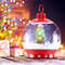 68 Inch Festive Musical Christmas Street Lamp Post with Snow Globe Lantern, Sound-Activated Holiday Decoration