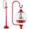 68 Inch Festive Musical Christmas Street Lamp Post with Snow Globe Lantern, Sound-Activated Holiday Decoration