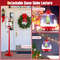 68 Inch Festive Musical Christmas Street Lamp Post with Snow Globe Lantern, Sound-Activated Holiday Decoration