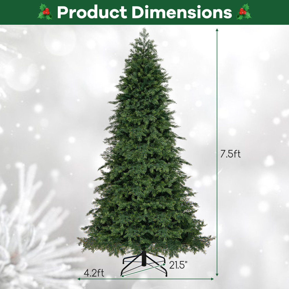 Traditional Green Christmas Tree Realistic Xmas Tree with PE & PVC Foliage for Indoor Holiday Decor