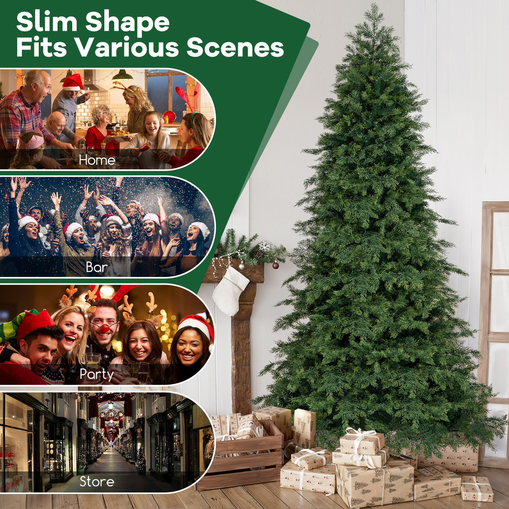 Traditional Green Christmas Tree Realistic Xmas Tree with PE & PVC Foliage for Indoor Holiday Decor