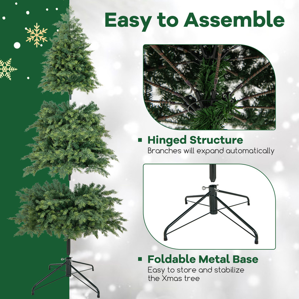 Traditional Green Christmas Tree Realistic Xmas Tree with PE & PVC Foliage for Indoor Holiday Decor