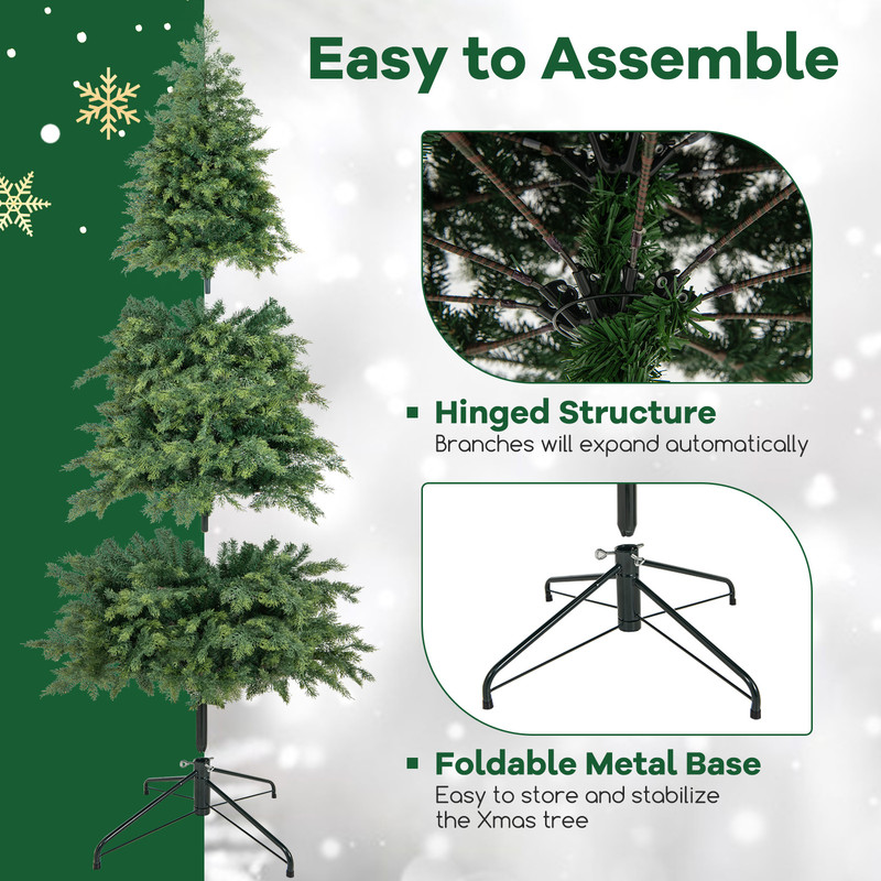 Traditional Green Christmas Tree Realistic Xmas Tree with PE & PVC Foliage for Indoor Holiday Decor