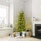 6 ft Pre-Lit Artificial Christmas Tree with Warm White LED Lights Realistic Green Holiday Tree for Indoor Decor