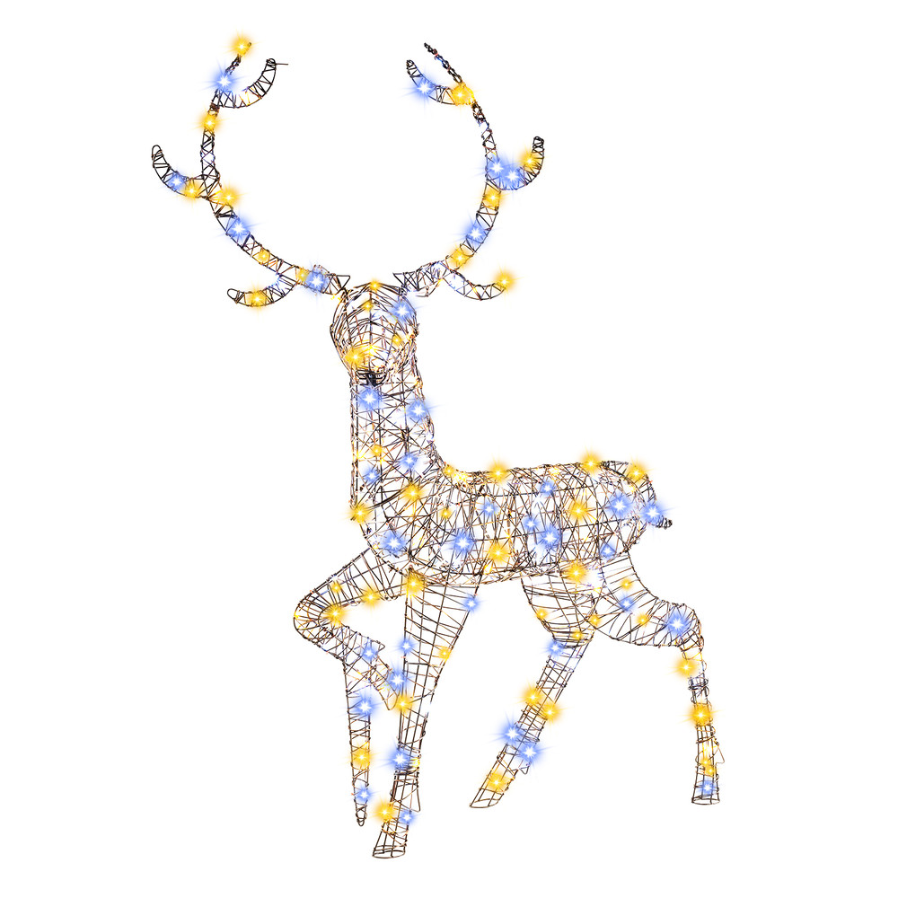 4.6ft Lighted Reindeer Christmas Decor 170LED Warm & Cold Lights