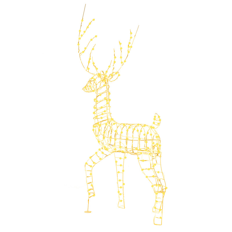 6ft Lighted Reindeer Christmas Decor 300 Warm White LED Lights for Festive Yard Decor