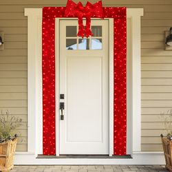 christmas arch with 240 led lights festive entryway decor with detachable bow