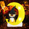 Inflatable Owl on Moon LED Lighted Halloween Decoration with Large Moon and Wizard Owl