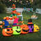 9FT Inflatable Pumpkin Patch Family with LED Lights & Witch Hat, Halloween Yard Decoration