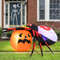 Giant Halloween Inflatable Spider & Pumpkin Combo, Flashing Eyes, Rotating Light & Waterproof Design
