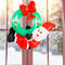 4FT Inflatable Santa Wreath with LED Lights & Red Bow, Christmas Door Decoration Indoor/Outdoor